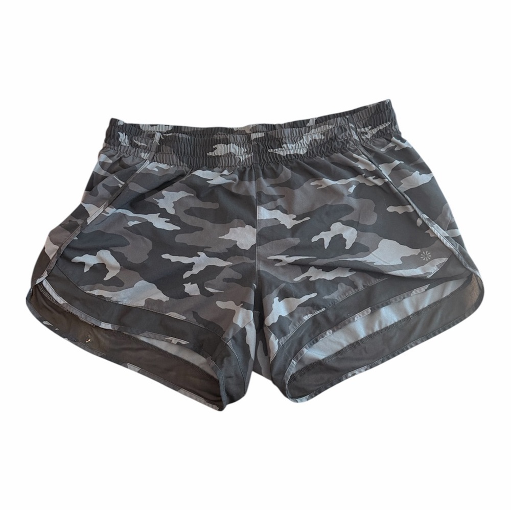 Athleta Women's Camo Shorts - size L *small tear in mesh*